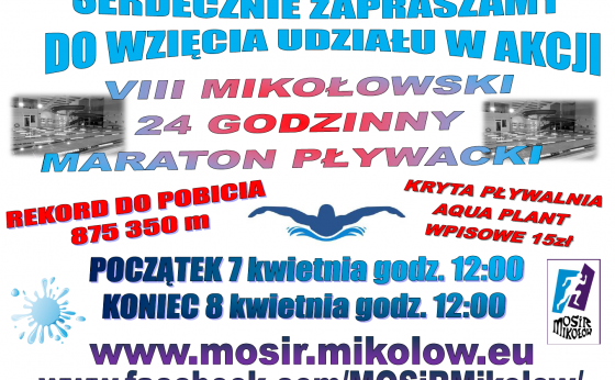 VIII Mikołowski 24 godzinny maraton pływacki VIII Mikołowski 24 godzinny maraton pływacki