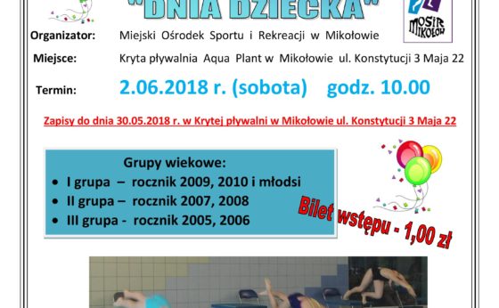 X Zawody pływackie z okazji „Dnia Dziecka” X Zawody pływackie z okazji „Dnia Dziecka”