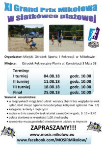XI Grand Prix Mikołowa w siatkówce plażowej XI Grand Prix Mikołowa w siatkówce plażowej