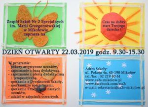 Dzień otwarty w Zespole Szkół nr 2 Specjalnych im. Marii Grzegorzewskiej w Mikołowie Dzień otwarty w Zespole Szkół nr 2 Specjalnych im. Marii Grzegorzewskiej w Mikołowie
