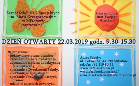 Dzień otwarty w Zespole Szkół nr 2 Specjalnych im. Marii Grzegorzewskiej w Mikołowie Dzień otwarty w Zespole Szkół nr 2 Specjalnych im. Marii Grzegorzewskiej w Mikołowie