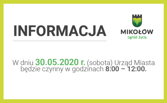 Zmiana godzin pracy Urzędu Miasta Zmiana godzin pracy Urzędu Miasta