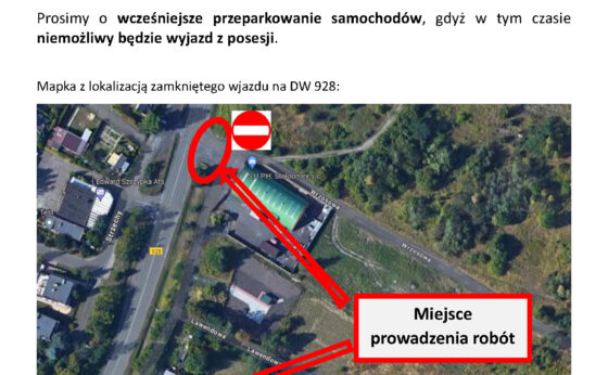 Zamknięcie wyjazdu ul. Wrzosowej Zamknięcie wyjazdu ul. Wrzosowej